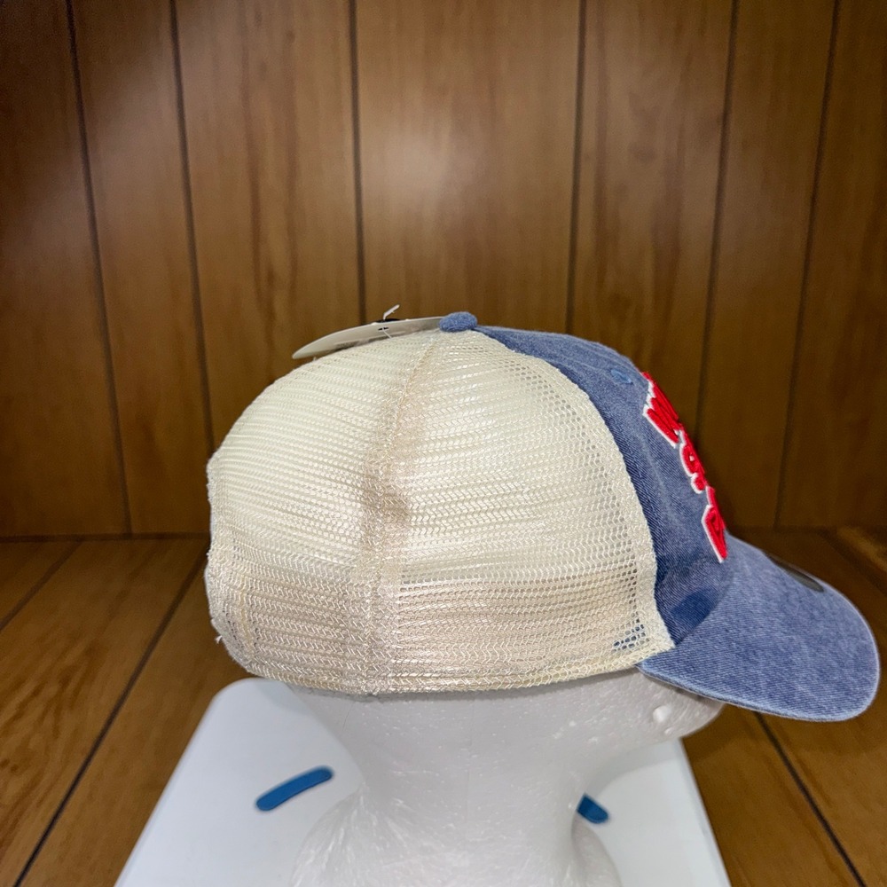 Bay State Apparel Wicked Smaht Boston Trucker Hat Blue Cream Snapback Cap - Picture 9 of 10